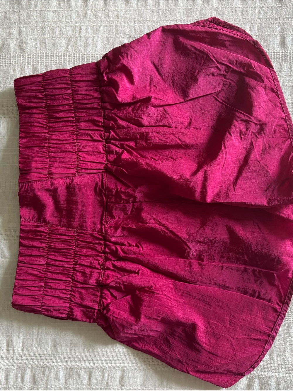 Magenta Elastic Waist Athletic Shorts